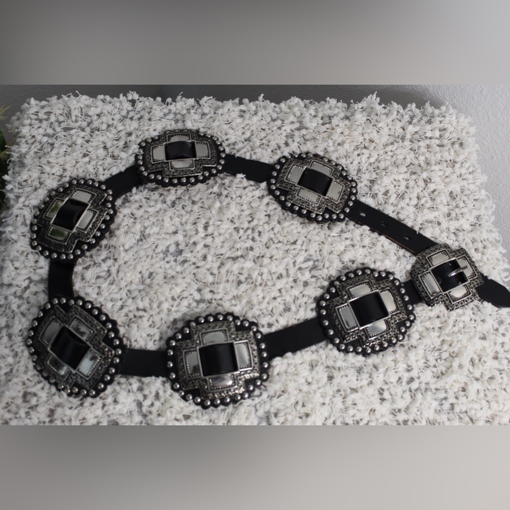 Roper black concho belt
